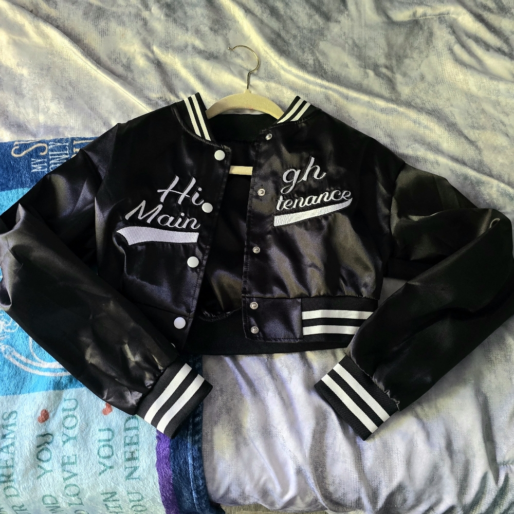 High Maintenance Varsity Crop Jacket💕Never Worn💕